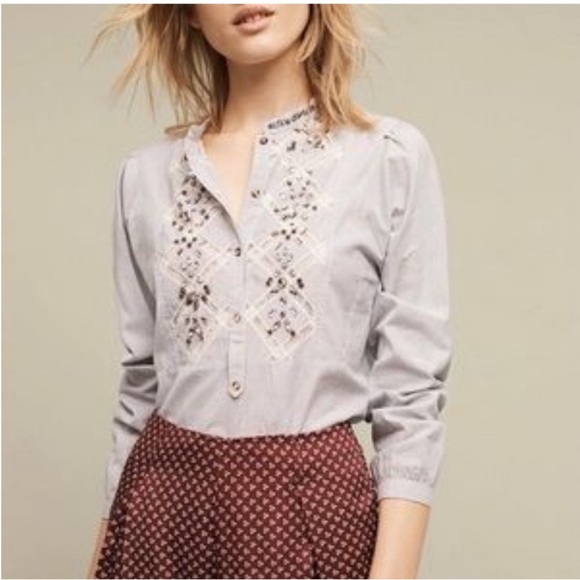 Anthropologie Floreat Jeweled Long Sleeve - Picture 1 of 8